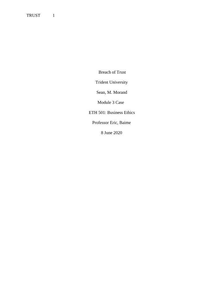 Consequences of Breach of Trust - Lessons from Wells Fargo