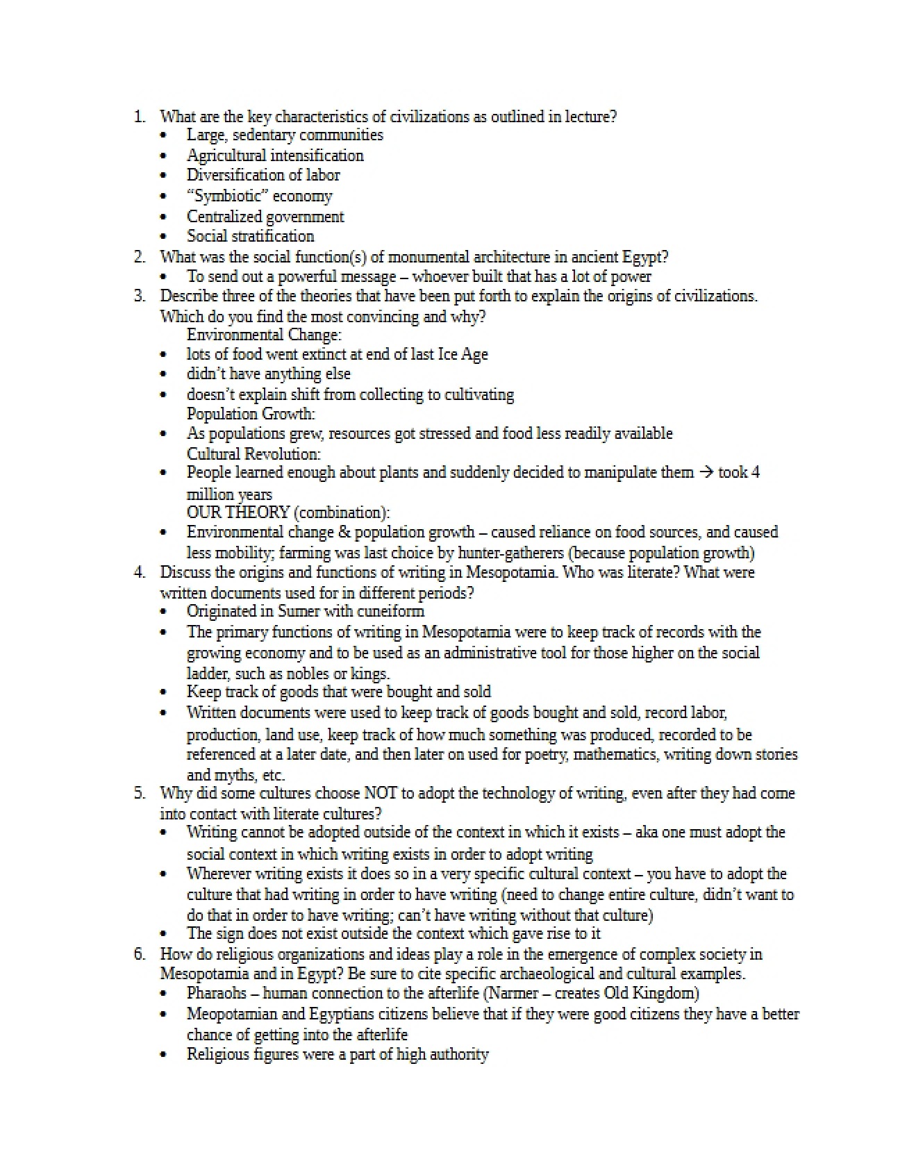 Essay Questions Midterm