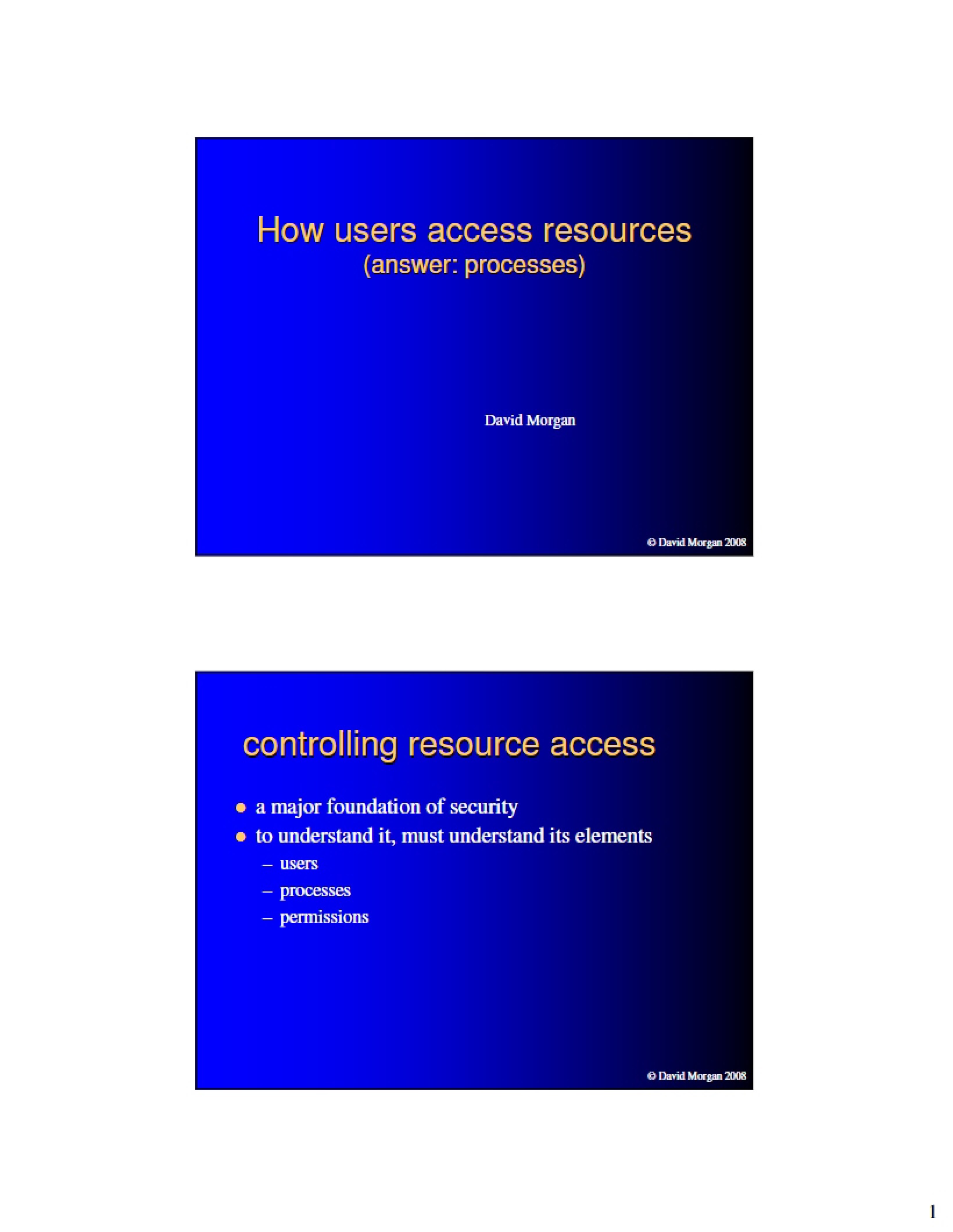 Resource Access via User Processes