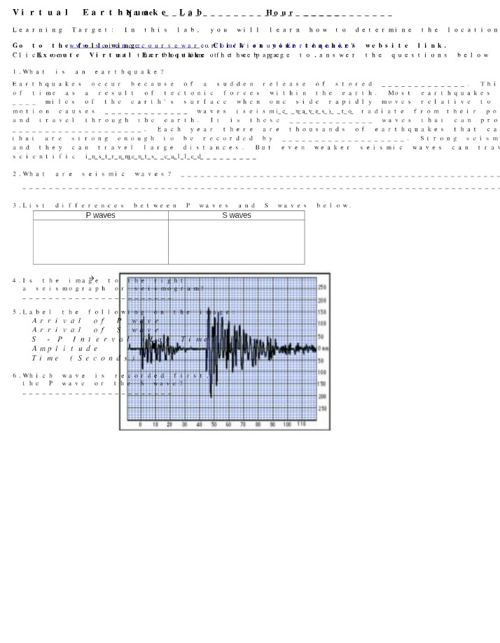 Virtual Earthquake Lab - Magnitude and Location