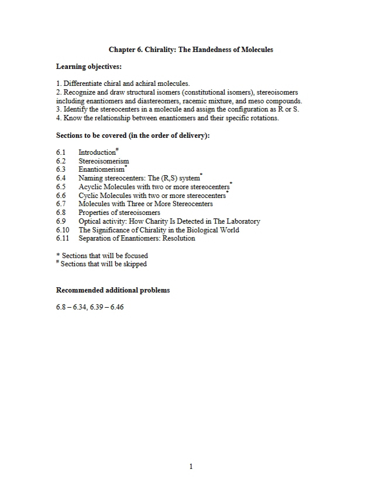 Molecular Handedness