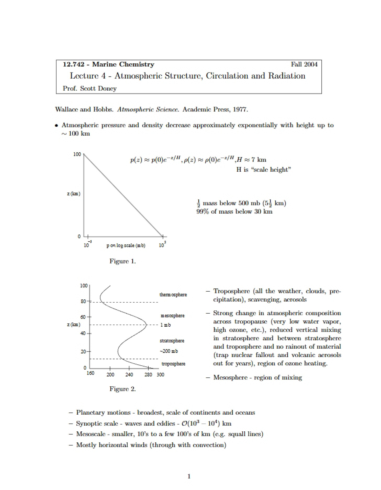 Lecture 4 Radiation, Circulation, and Atmospheric Structure