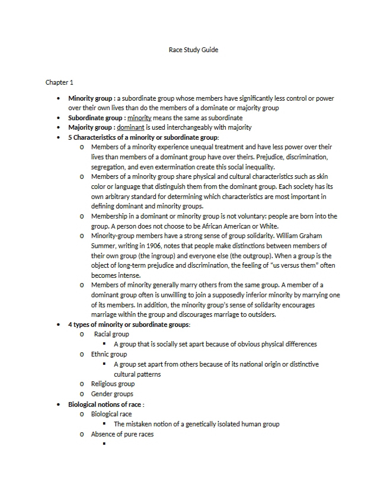 Intro to Minority Groups