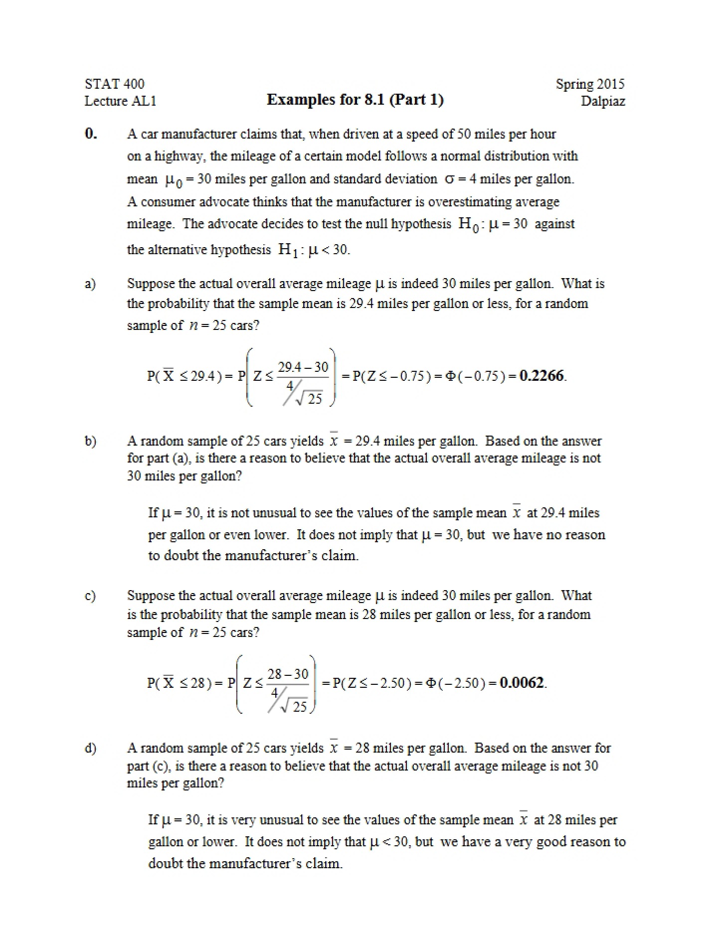 Solutions for Exercise 8.1.1