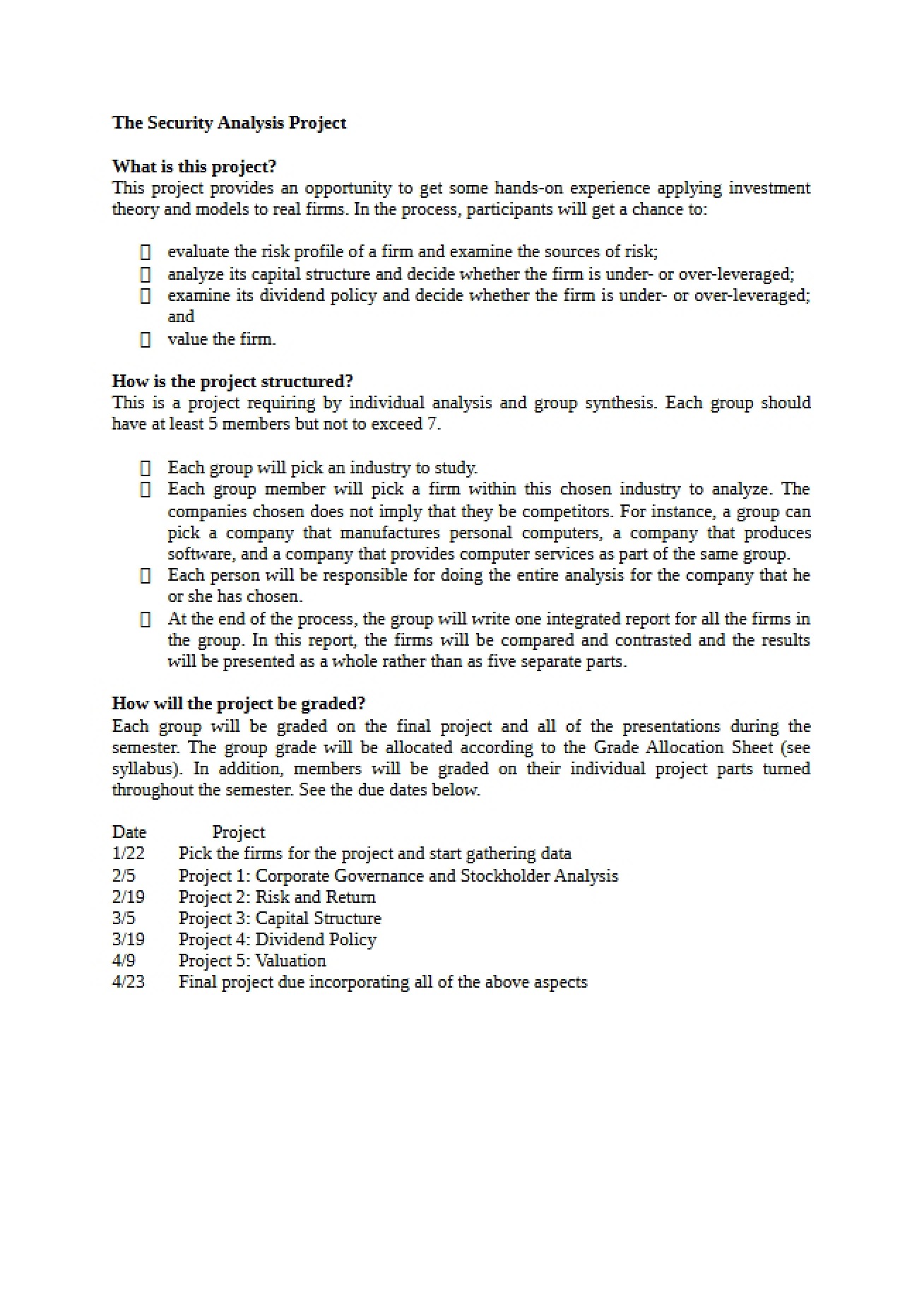 Security Analysis Project