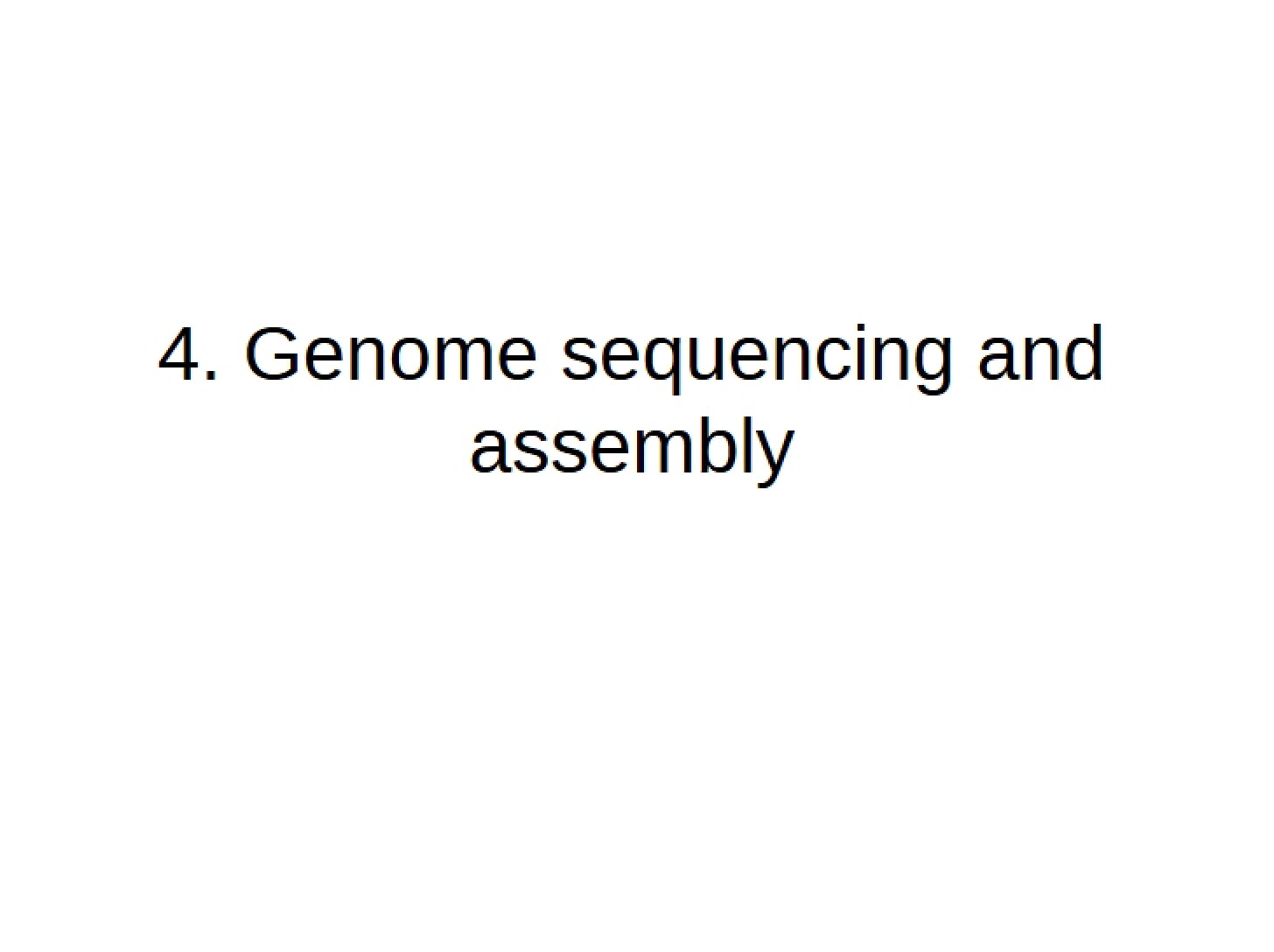 Assembly and Sequencing of Genomes