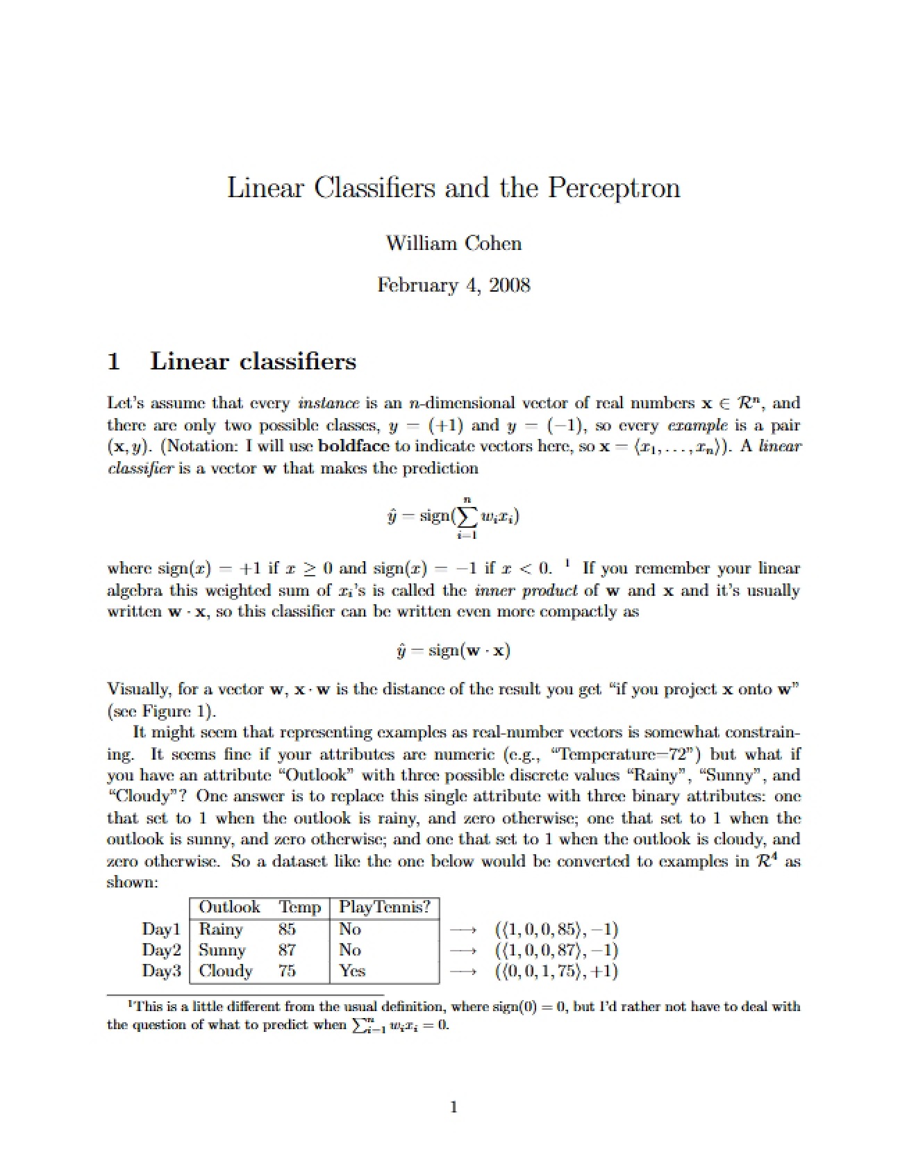 Perceptron and Linear Classifiers