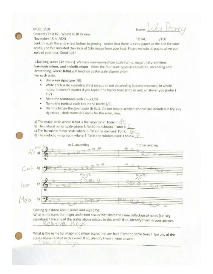 Weeks 6-10 Review - MUSC 1101 Concepts Test 2