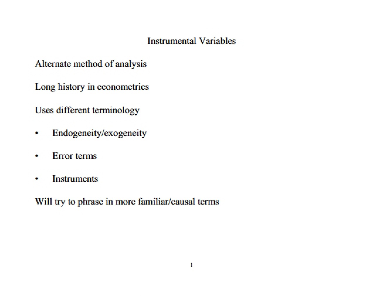 Variables that are Instrumental