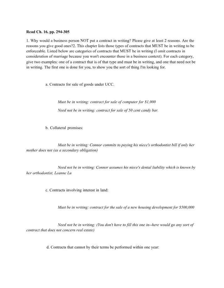 Why Businesses Should Use Written Contracts
