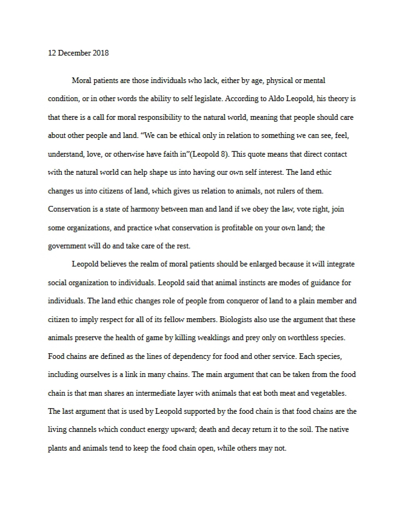 Intro to Ethics Exam Two