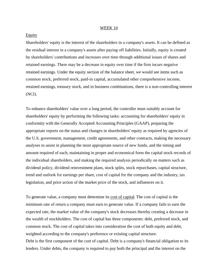Week 10 Class Notes