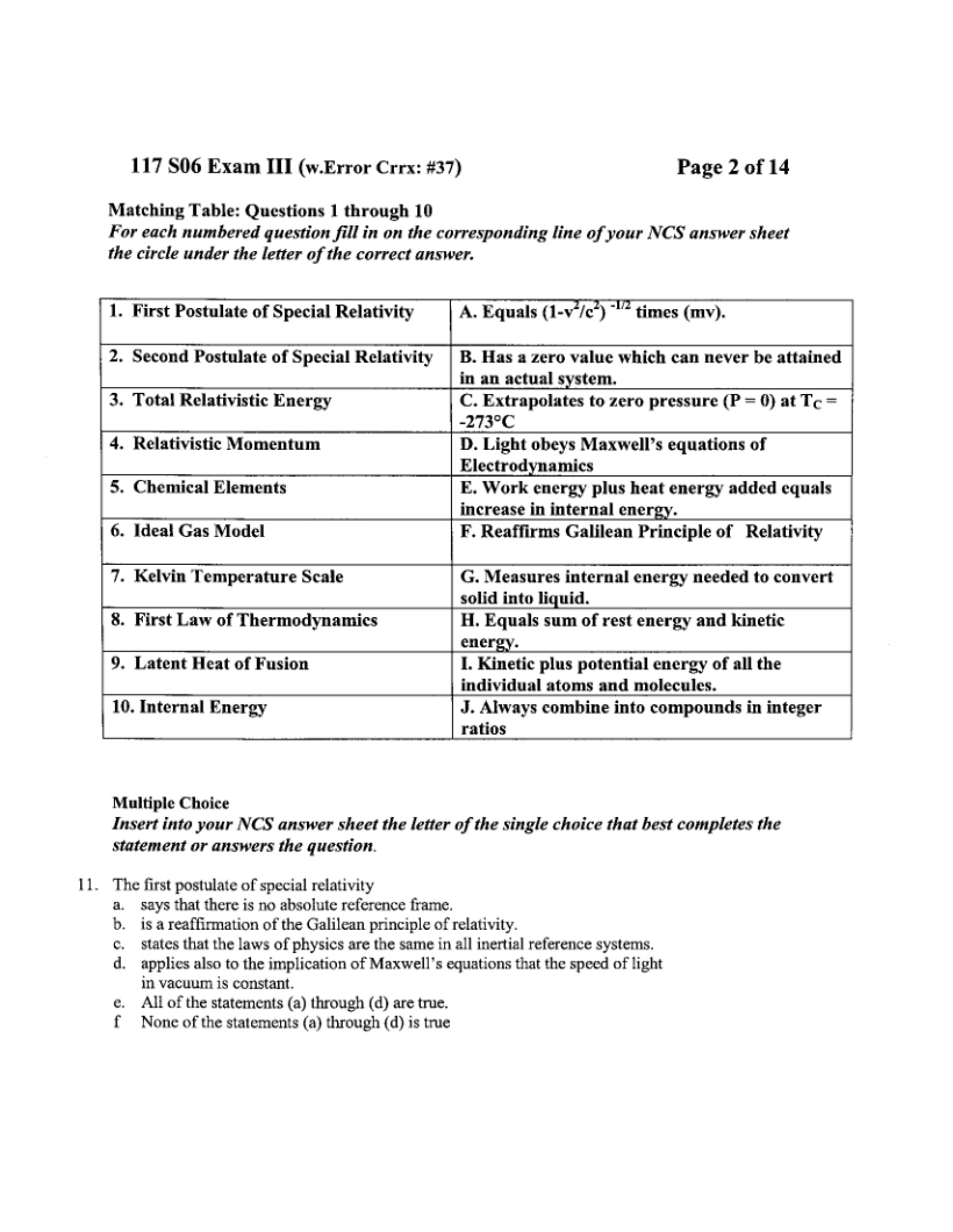 Test III