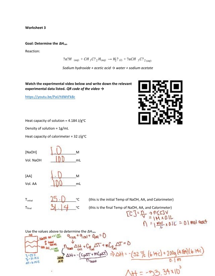 Worksheet 3 for CHEM 4311