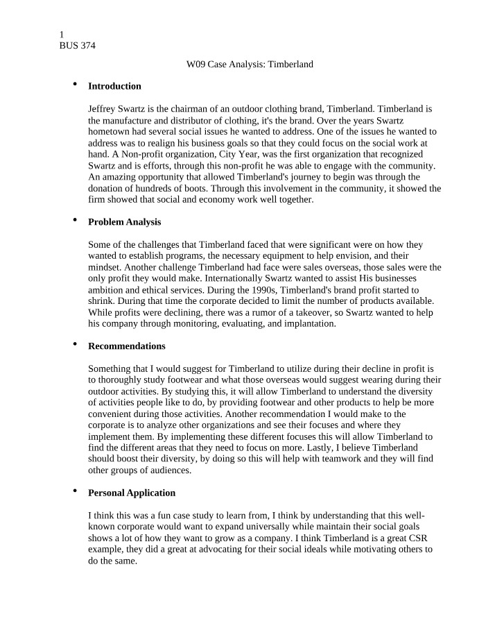 Timberland - Balancing Business Success and Social Impact