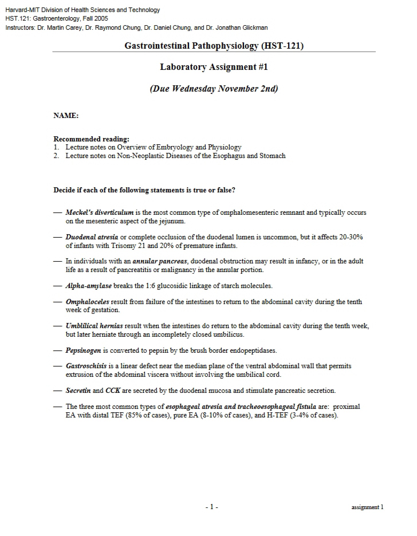 First Laboratory Assignment