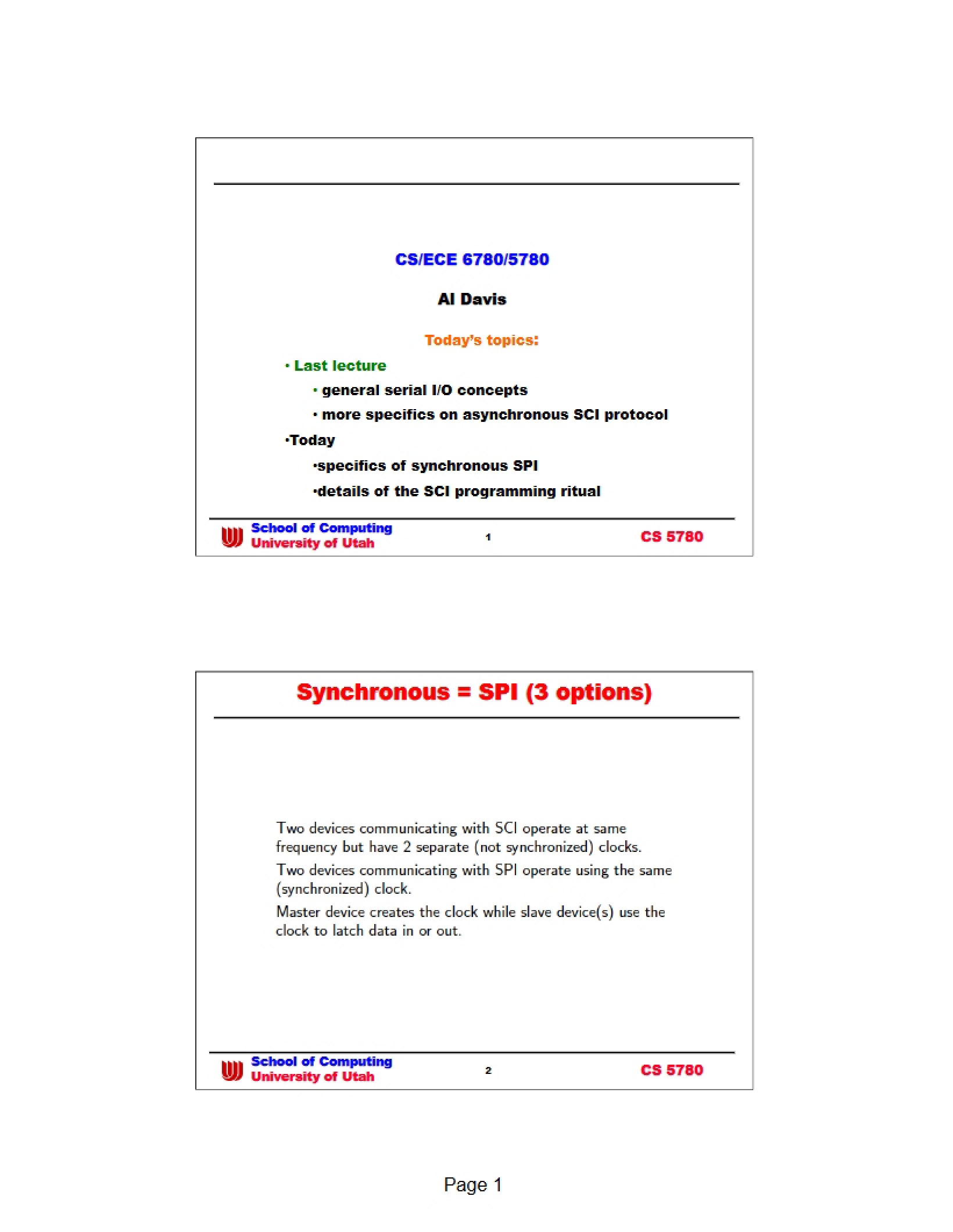 SPI Synchronous Interface