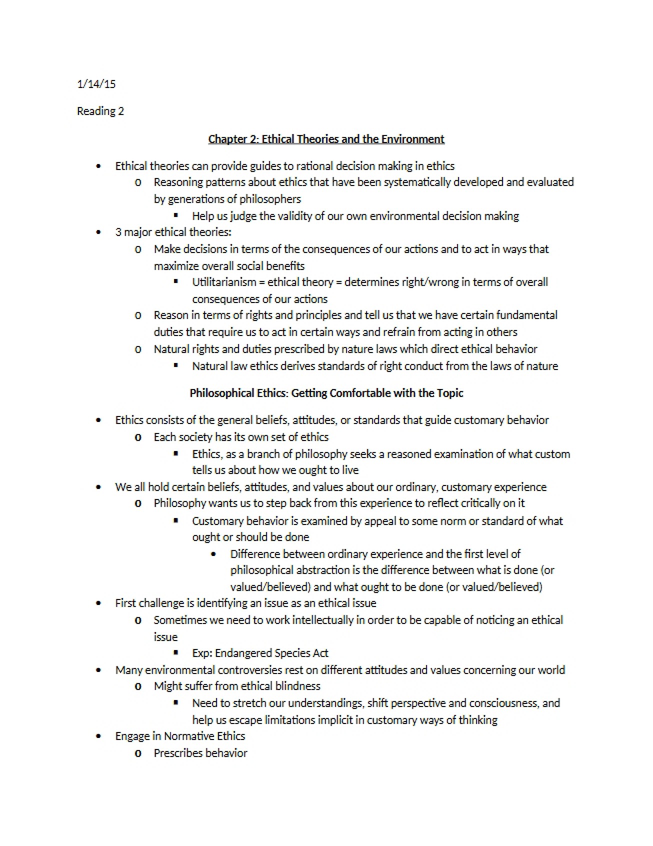 Applying Ethical Theories to Environmental Issues