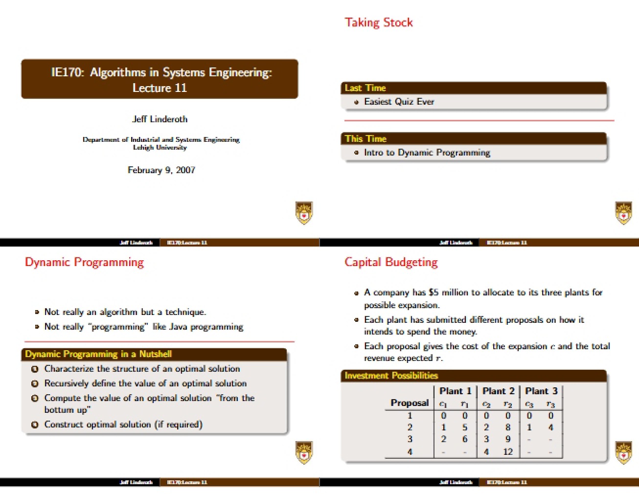 Notes for Lecture 11