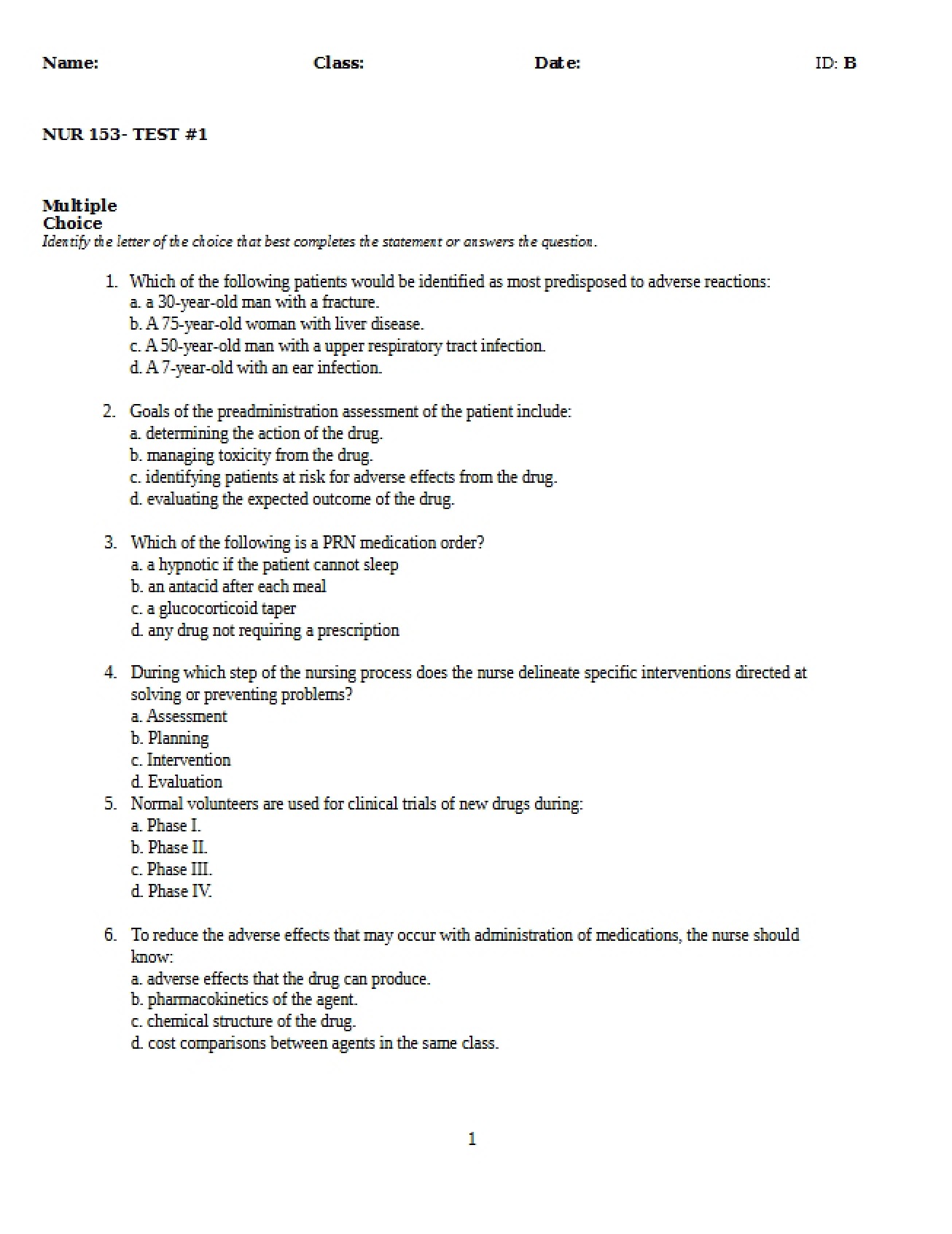 Pharmacology Skills Study Notes