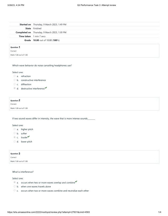 Attempt Review - Q2 Performance Task 3