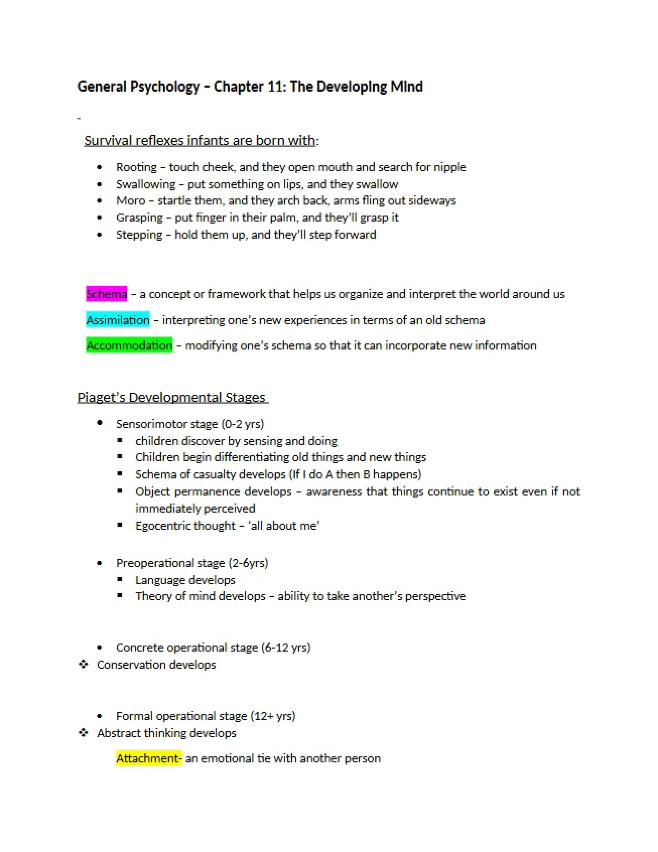 Chapter 11 Mental Development