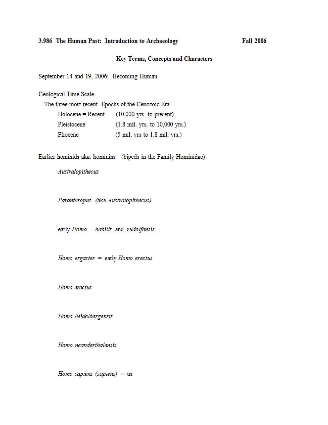 Terms, Concepts, and Characters