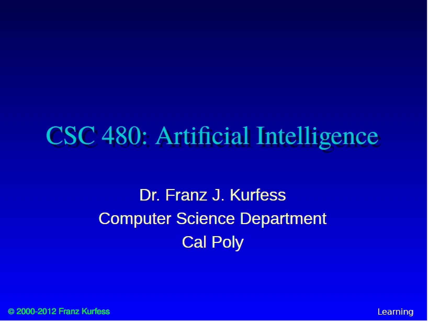 Lecture Materials for AI