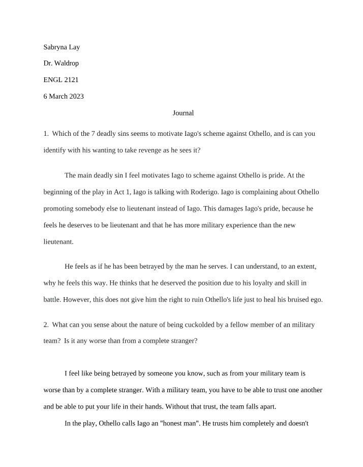 ENG 102 Assignment - March 6