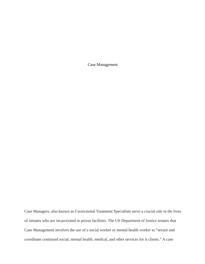 The Importance of Case Management in Prison Facilities
