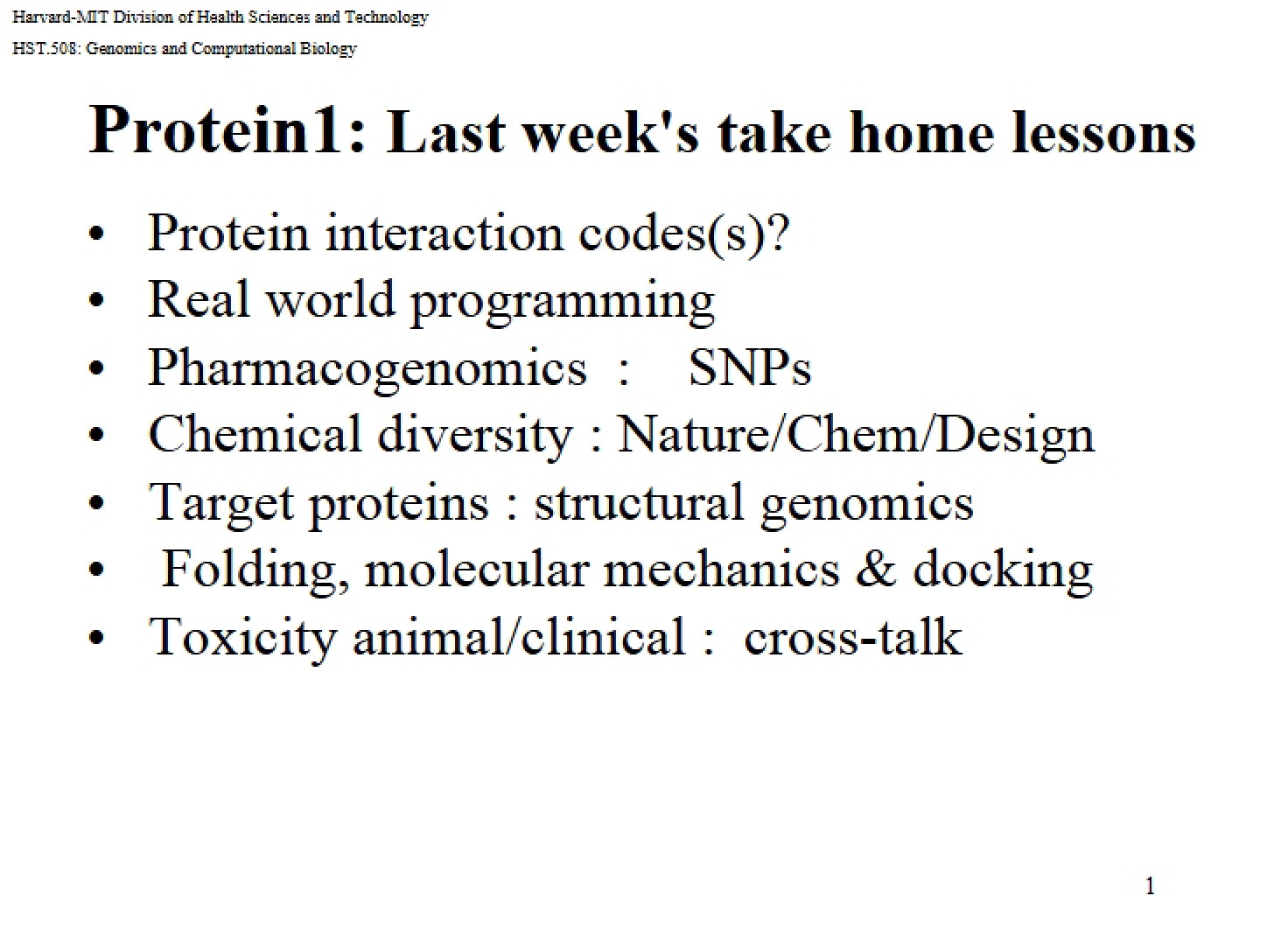 Notes from Lecture - HST 508