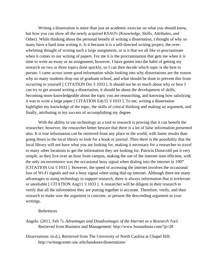 Writing a Dissertation - Benefits and Challenges