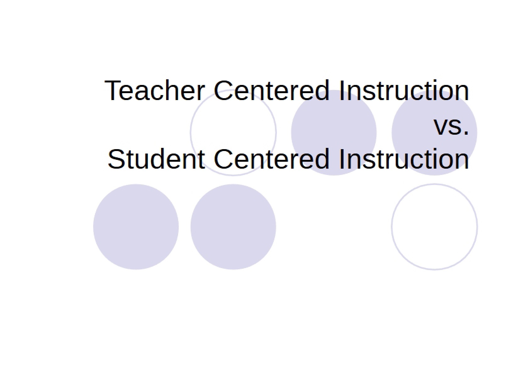 Instruction Centered on Students