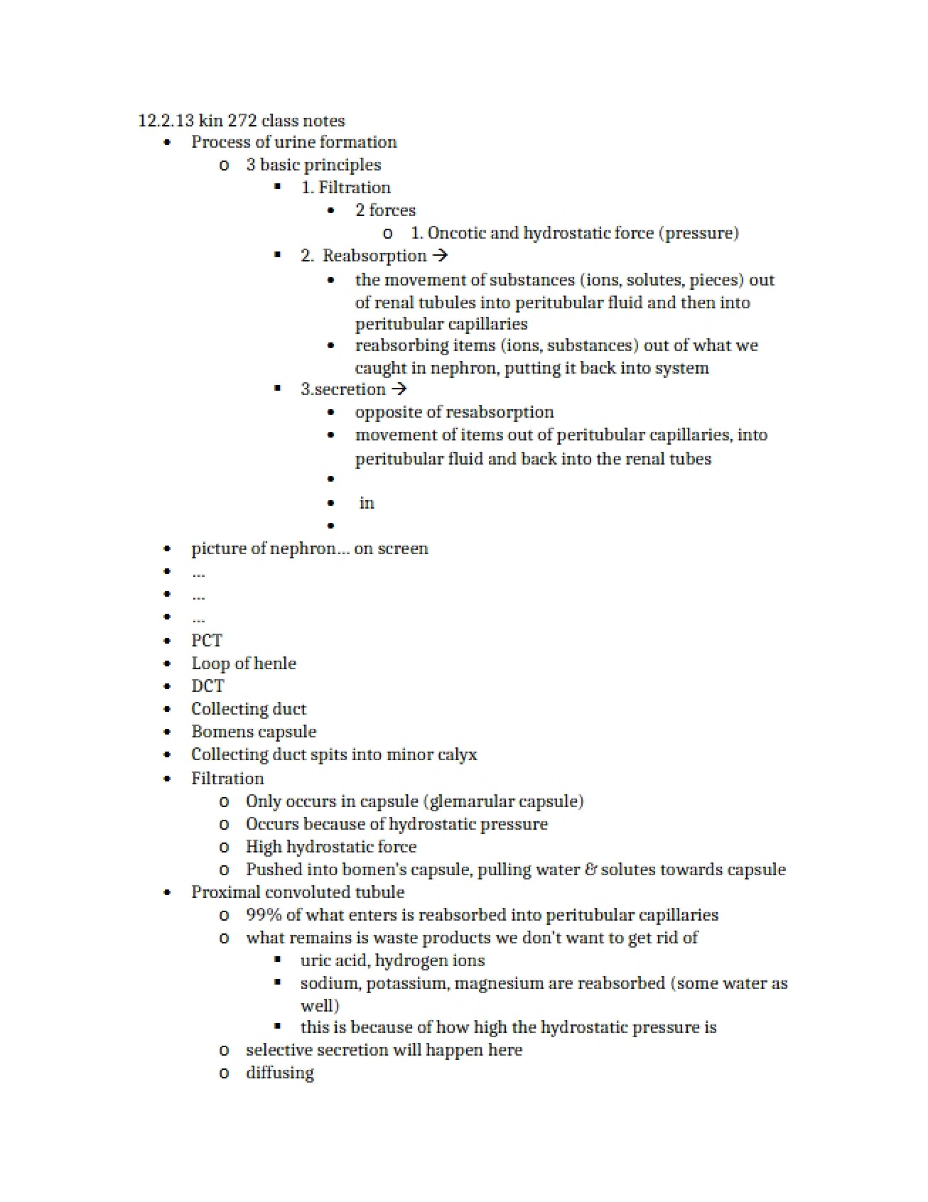 Class Notes from December 2, 2013