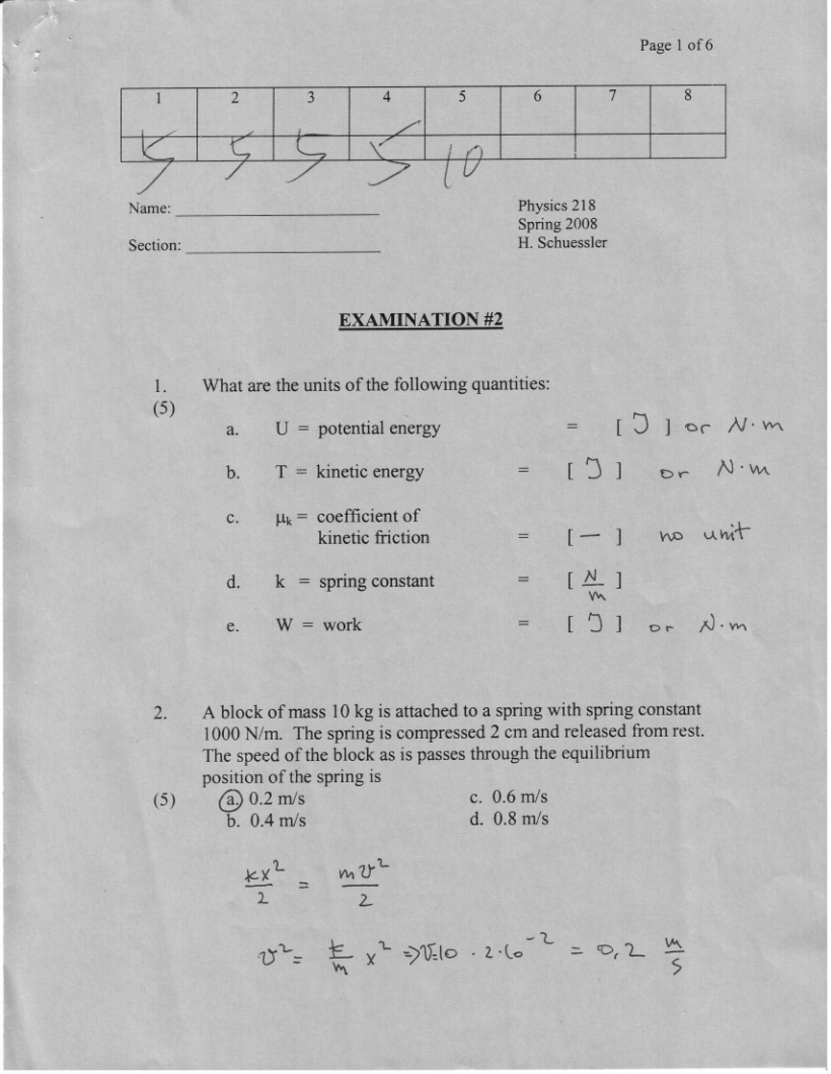 Second Examination