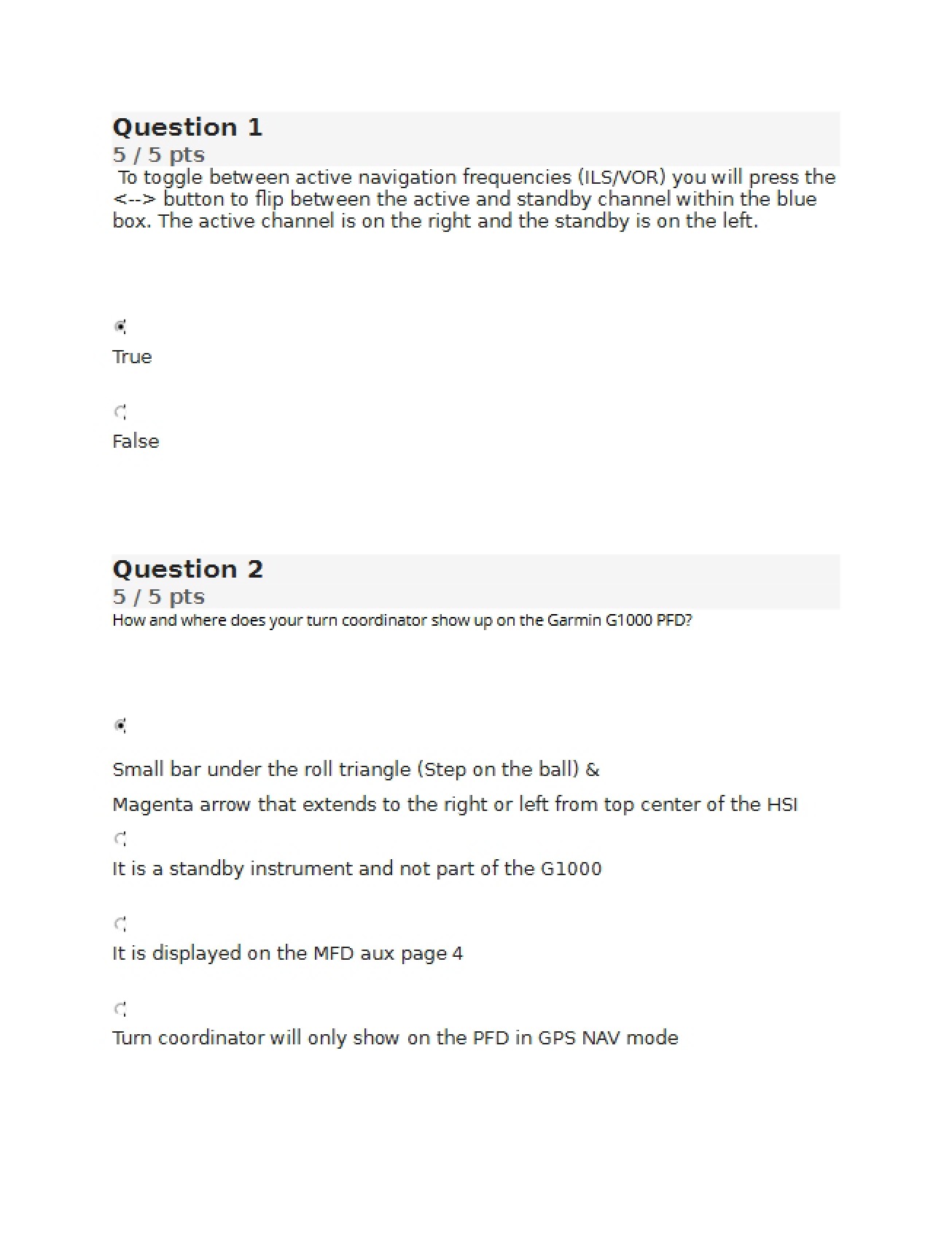 First Quiz for Aviation 342