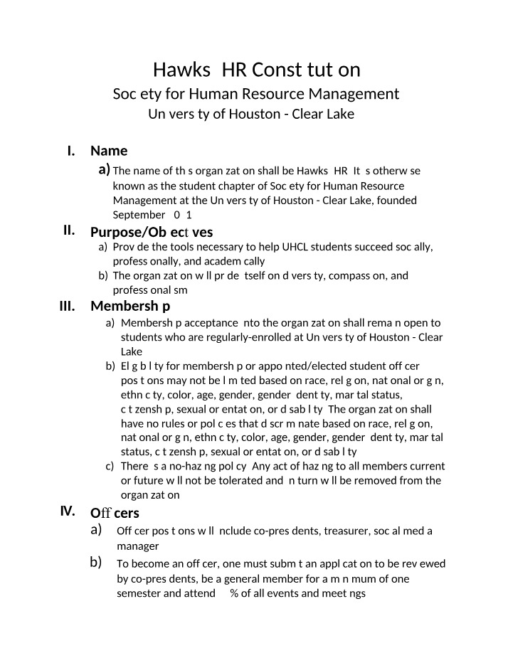 Constitution for Hawks4HR