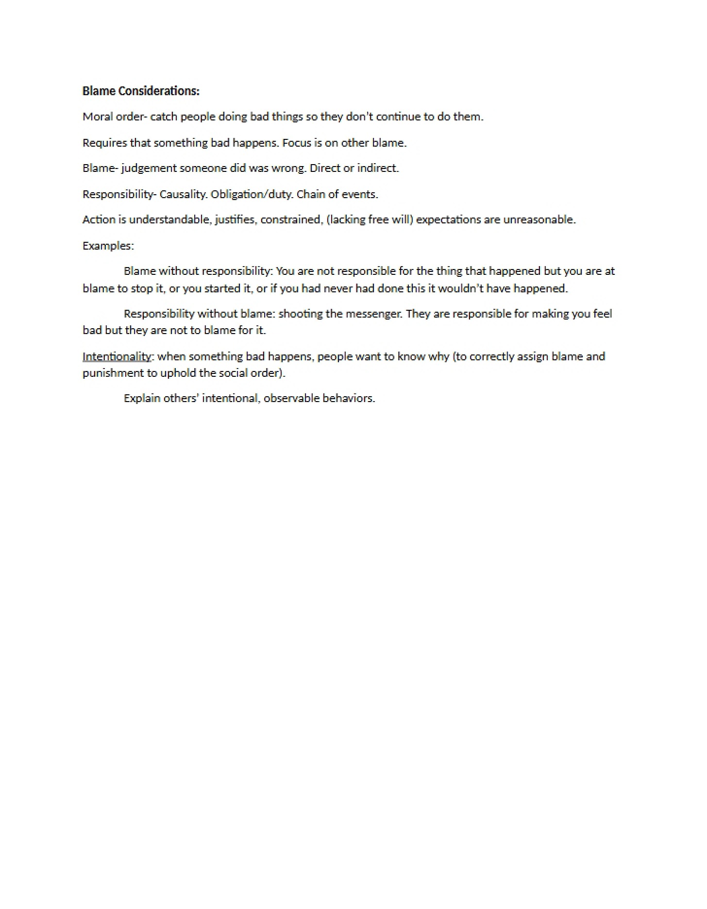 Considerations for Blaming