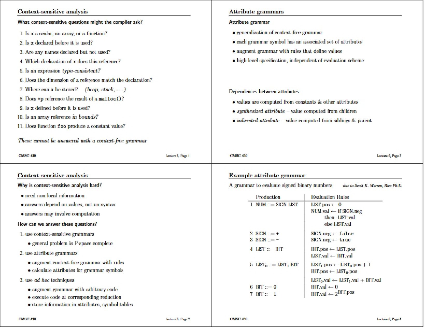 Analysis Context-Sensitive