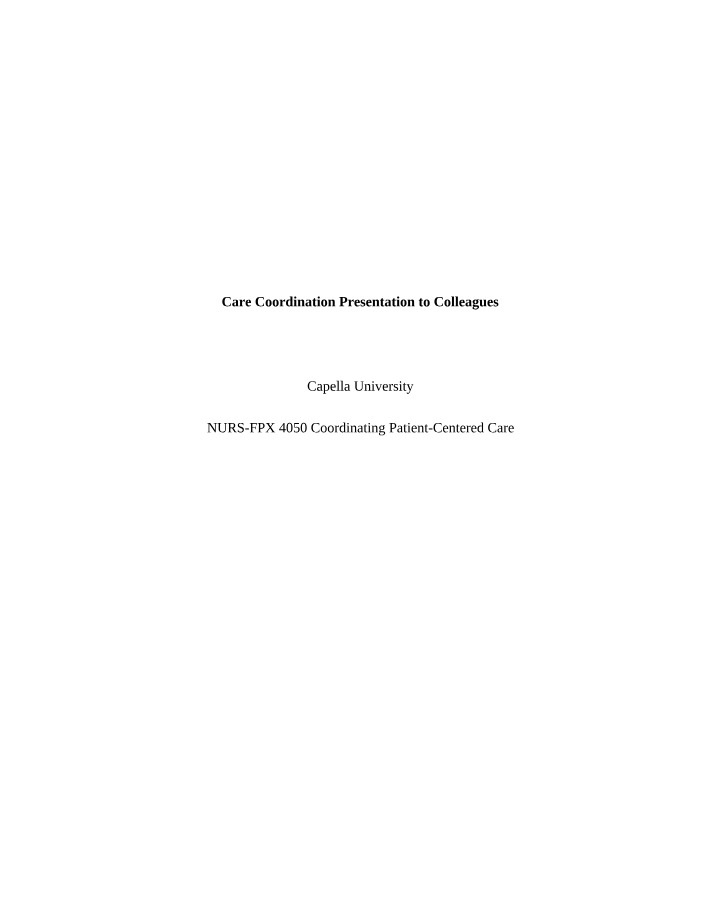 Fundamental Principles for Effective Care Coordination