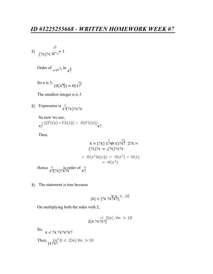 Week 7 Written Homework