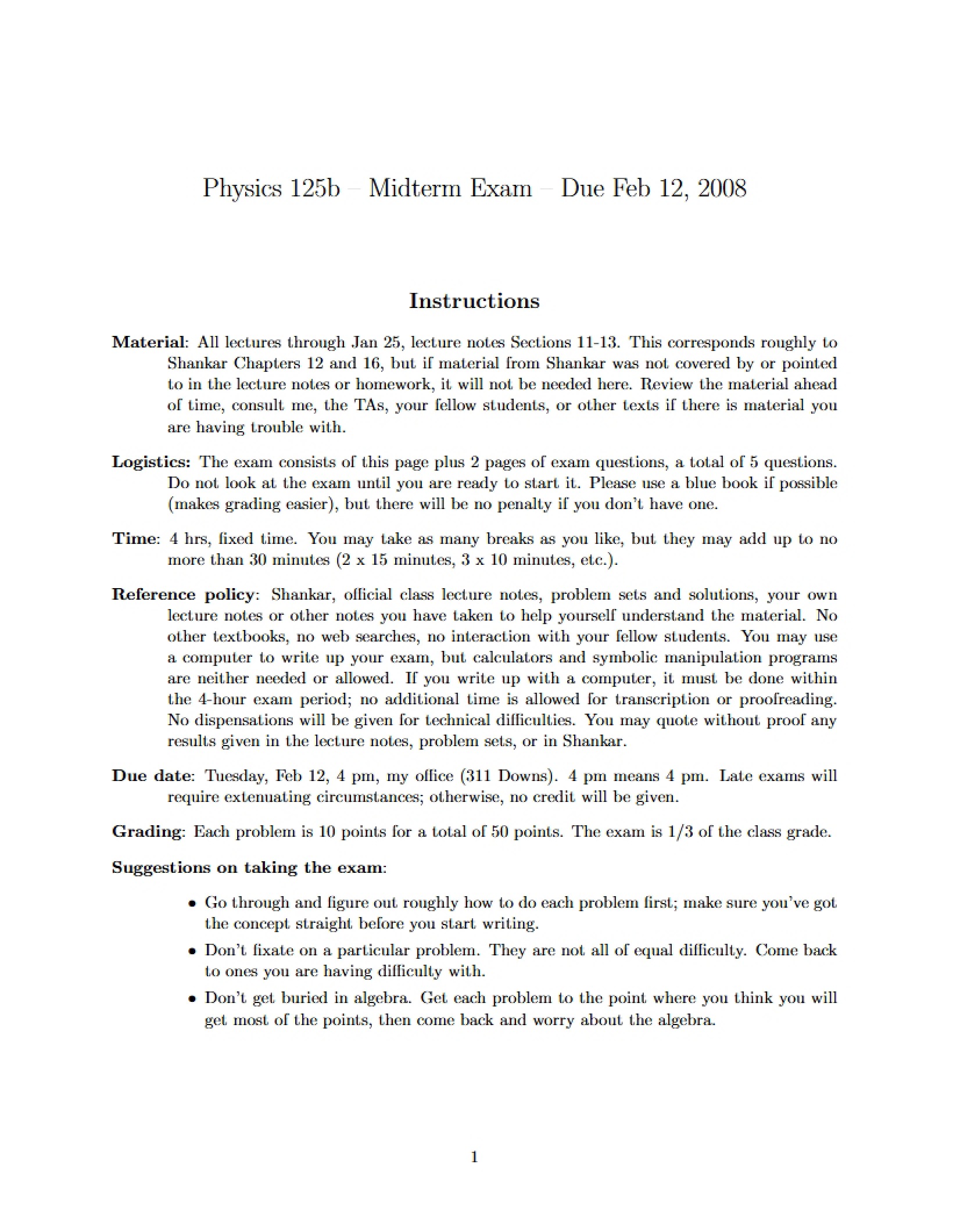 Mid-Course Exam