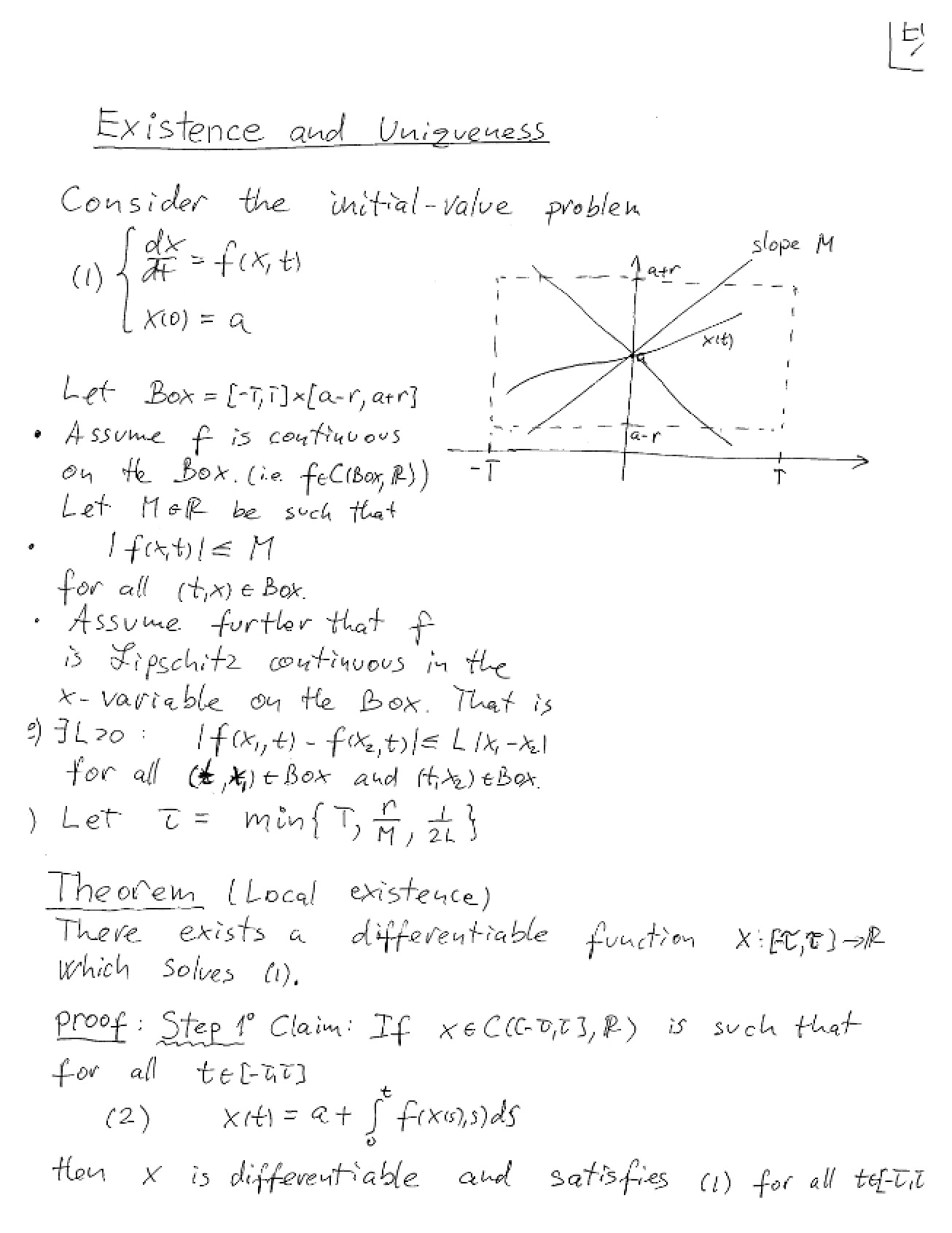 Existence and Uniqueness
