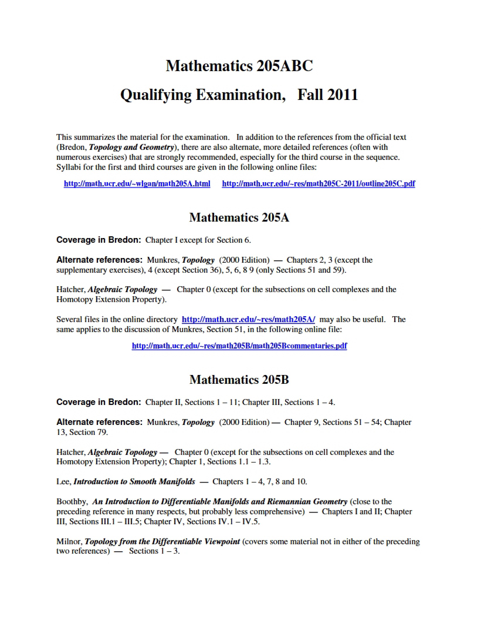 Math Qualifying Exam