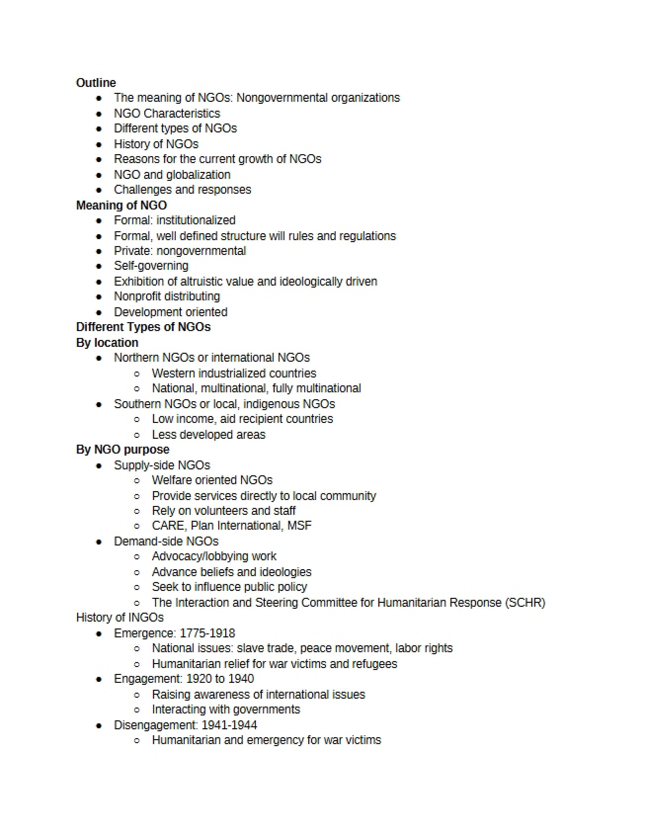 NGO Lecture Notes