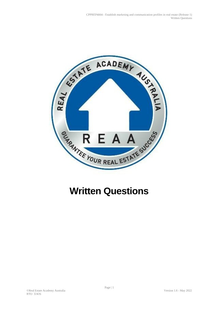 Written Questions Part Three