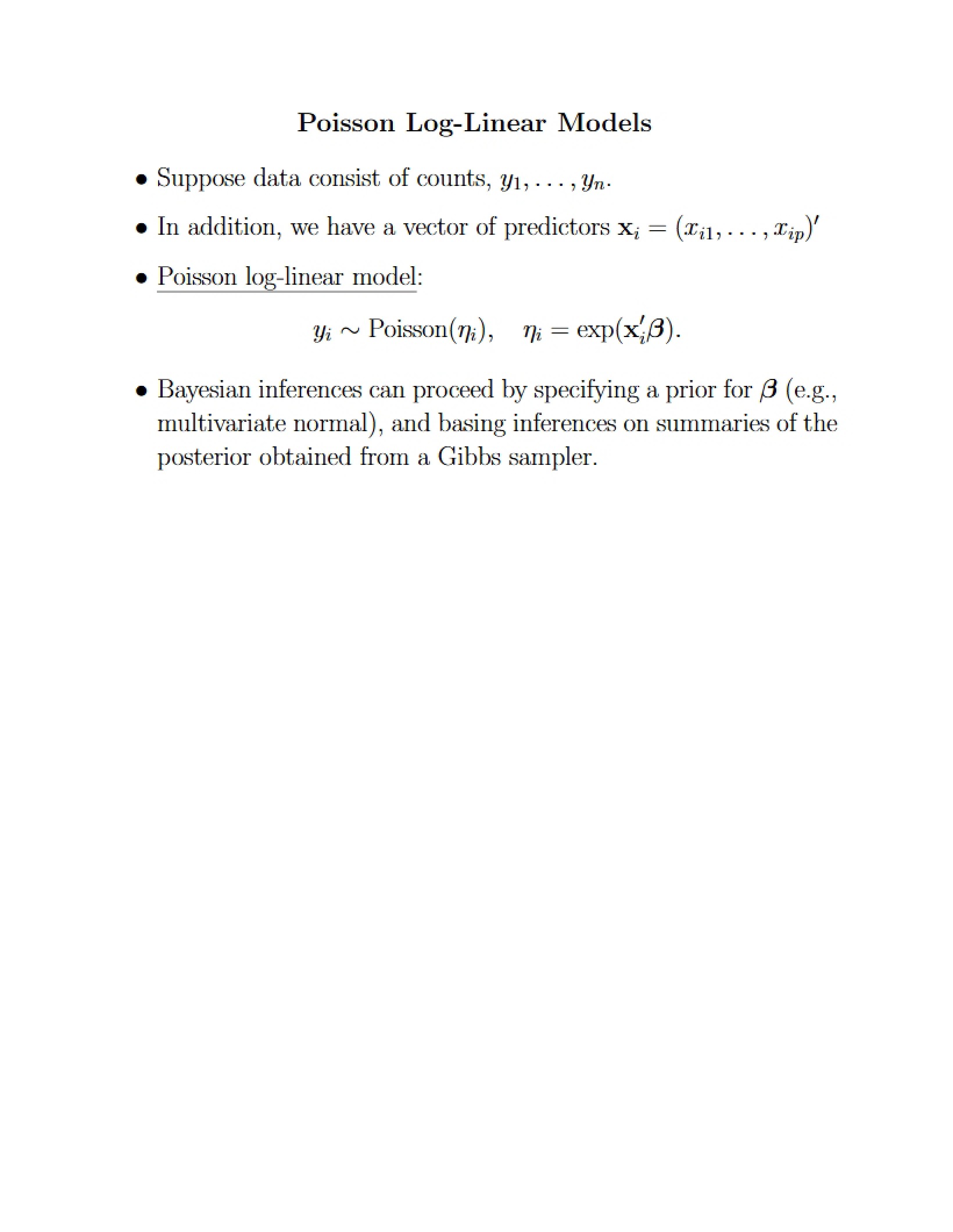 Log-Linear Poisson Models