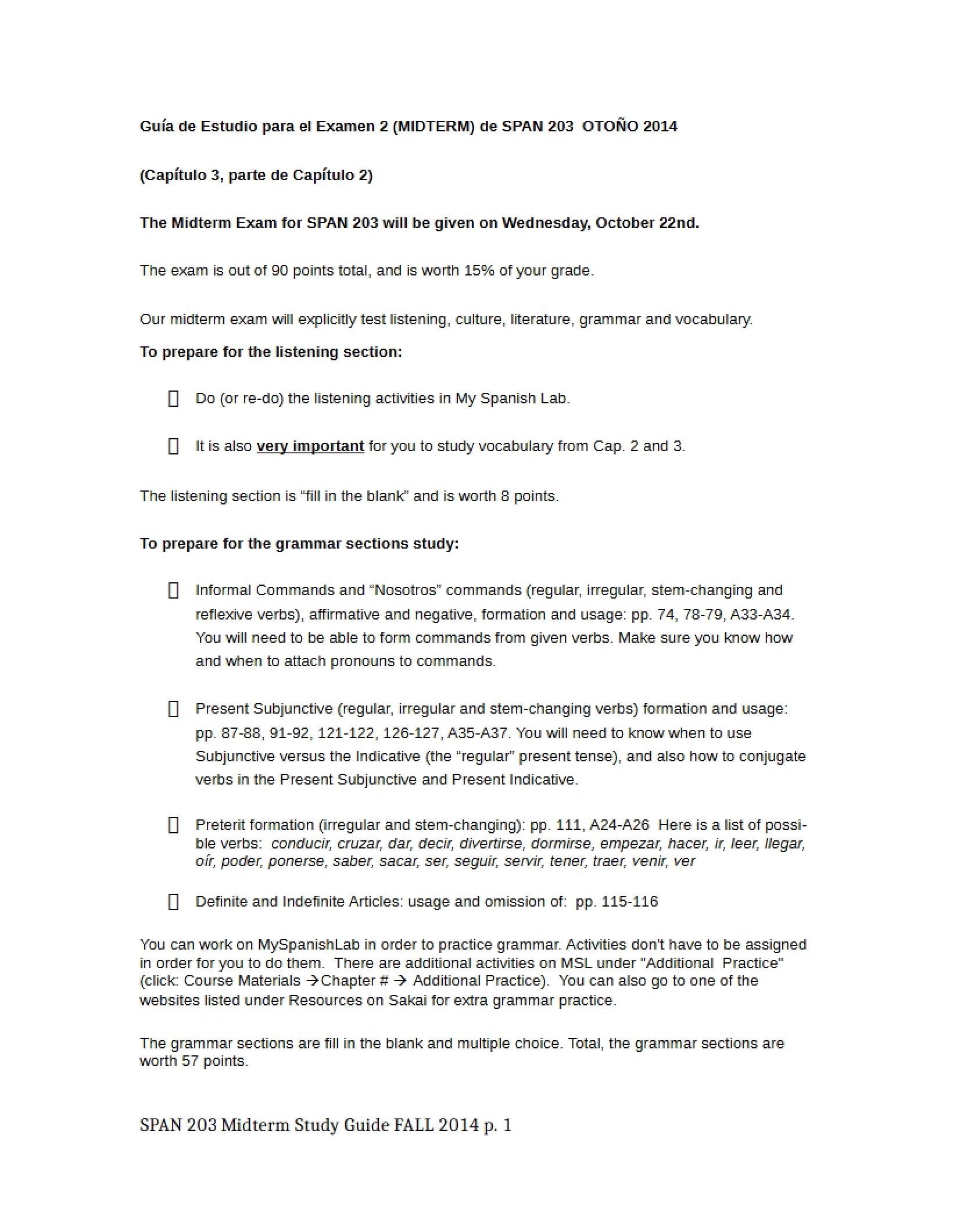 Fall 2014 Midterm Guide