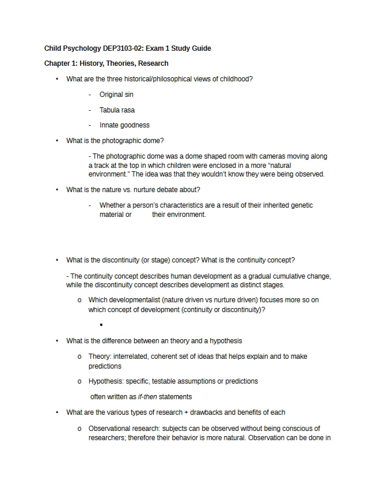 Deeper Look into History, Theories, and Research from Chapter 1