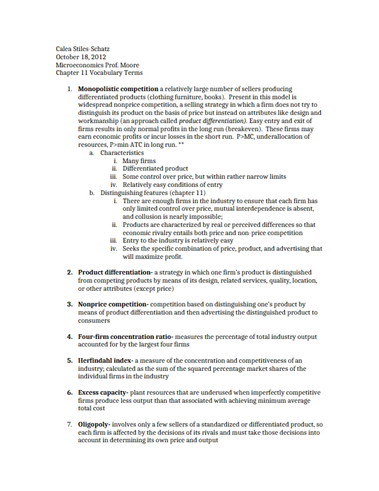 Chapter 11 Vocabulary Terms